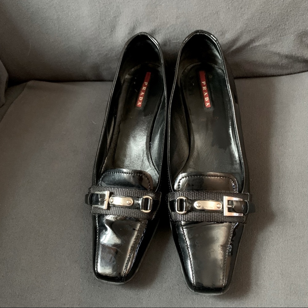 Vintage Prada Buckle Kitten Heels size 6.5